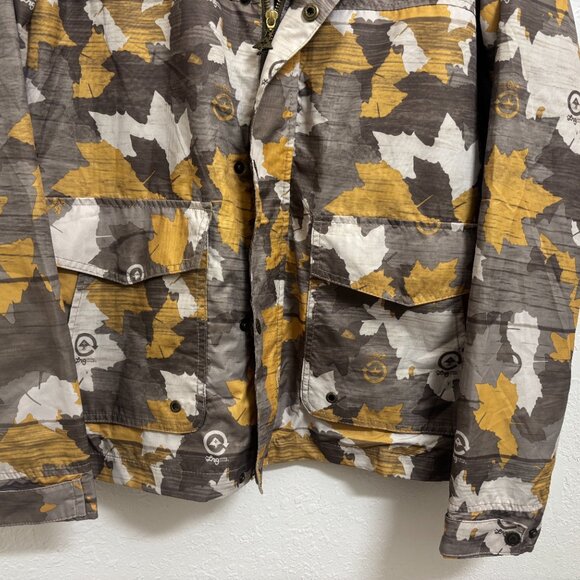 LRG Lifted research Group leaf camo hooded windbreaker jacket Small brown - Picture 5 of 5